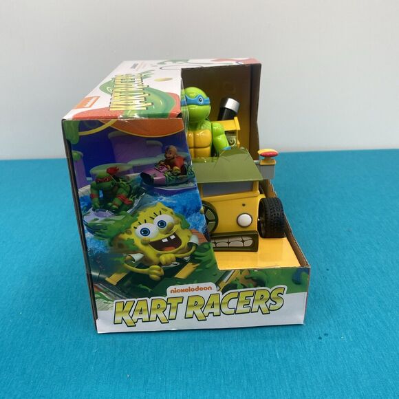 Nickelodeon TMNT Pullback Kart Racers Leonardo In Party Wagon Teenage Mutant - Picture 5 of 7